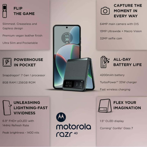 MOTOROLA Razar 40 (256 GB Storage, 8 GB RAM) Online at Best Price
