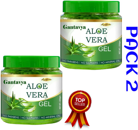 Gantavya 100% Pure Aloe Vera Gel for Acne, Scars, Radiant Skin