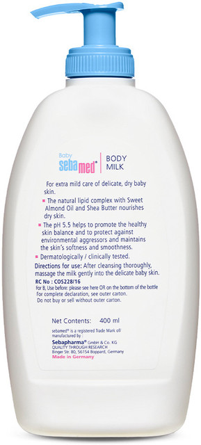 Sebamed Baby Body Milk Lotion|pH for daily hydration of