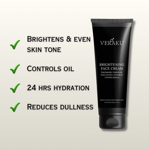 veraku Brightening Face Cream with Niacinamide & Hyaluronic Acid (For Men) (50 g) - Image 7
