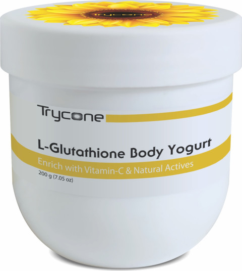 Trycone L Glutathione Skin Whitening Body Yogurt Enrich with Vitamin-C and Sunflower Oil with SPF -15, 200 Gm