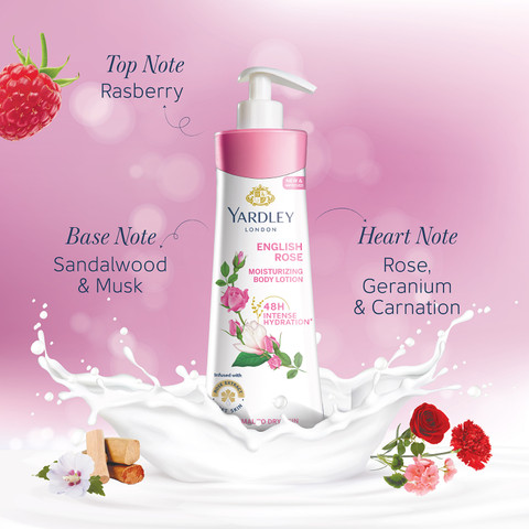 Yardley London by Wipro English Rose Moisturizing Hand Body Lotion With  Rose Geranium Oil