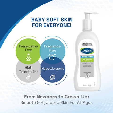 Cetaphil Restoraderm, Skin Restoring Body Moisturizer, for Very Dry Itchy  Skin, 295ml