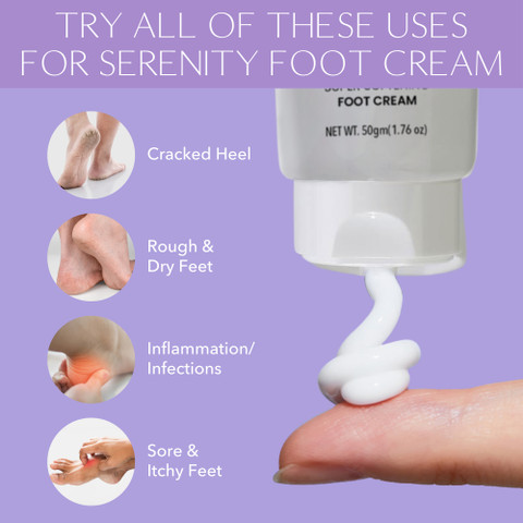 fiora Serenity Foot Repair Cream, Fast Relief for Dry, Cracked