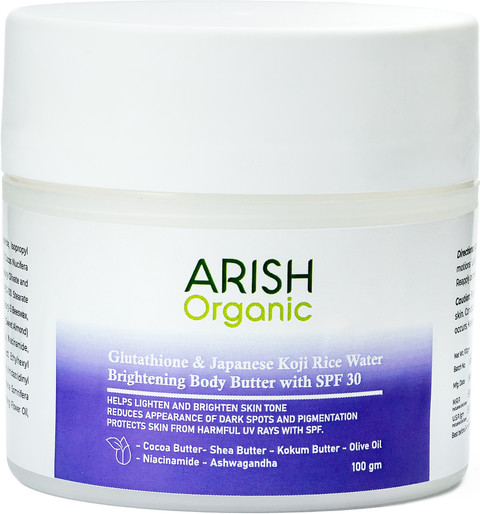 ARISH BIO-NATURAL Glutathione & Japanese Koji Rice Water Brightening Body  Butter with SPF 30 - Price in India, Buy ARISH BIO-NATURAL Glutathione &  Japanese Koji Rice Water Brightening Body Butter with SPF