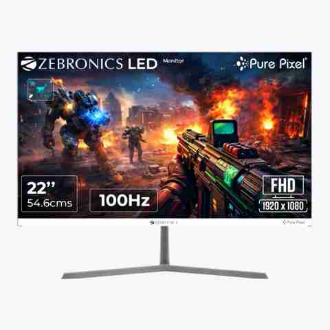 ZEBRONICS 54.61 cm (22 inch) Full HD IPS Panel Monitor (ZEB-A122FHD LED ...