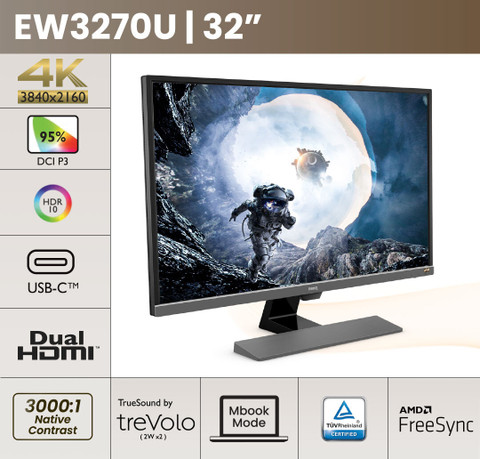 BenQ EW3270U 32インチ LEDモニター 本体 Amazon.co.jp: BenQ EW3270U 32 Inch 4K HDR Monitor | FreeSync