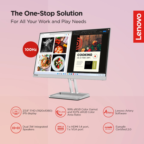 Lenovo L-Series 60.96 cm (24 inch) Full HD LED Backlit IPS Panel