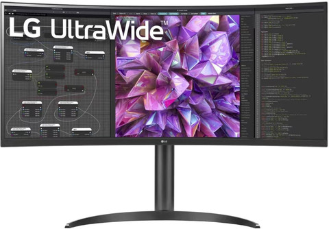 未使用 LG 34WQ75C LG 86.36 cm (34 inch) Curved Quad HD IPS Panel Monitor (34WQ75C-BL