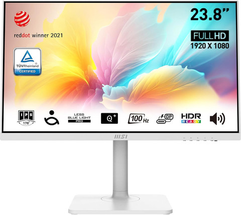 24.5インチ MSI IPSモニター ホワイト MSI 60.45 cm (24 inch) Full HD IPS Panel Monitor (Modern MD2412PW