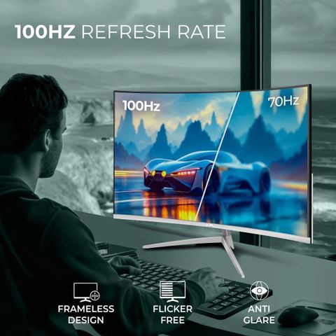 rionix 60.96 cm (24 inch) CURVED LED with Speaker Display 60.96 cm (24 ...