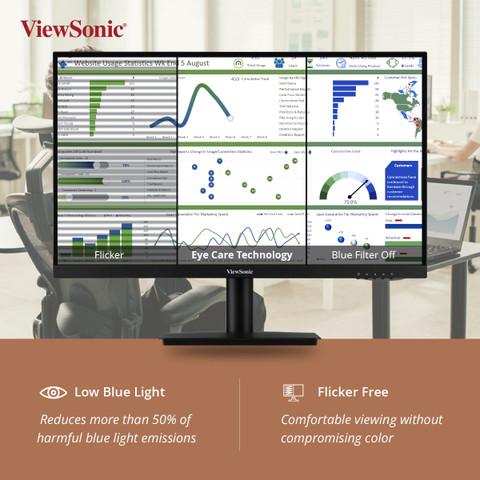ViewSonic 60.96 cm (24 inch) Full HD IPS Panel Monitor (VA2409-MHU