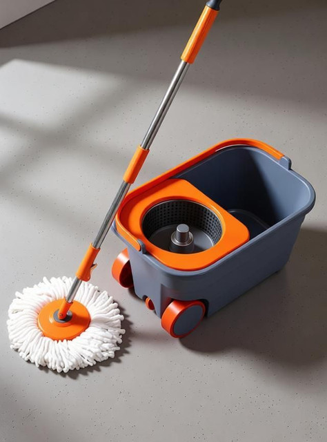 Chakaachak Shine Spin Bucket Mop with Stainless steel Wringer plus