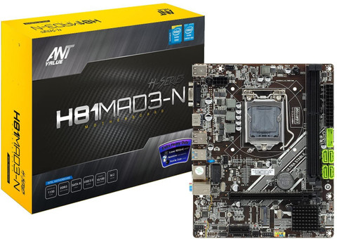 Ant Value H81MAD3-N LGA1150 Intel 4Th Generation I3/I5/I7 DDR3, M