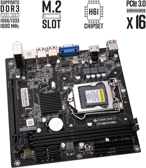ZEBRONICS Zeb-H61NVMe LGA 1155 Socket LGA 1155Socket Micro-ATX