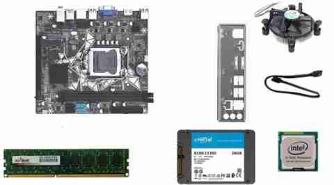 ZEBRONICS H81+240GB CRUCIAL SSD 4GB starlite DDR3 RAM with CORE