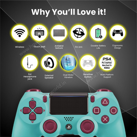 HG WORLD Wireless Controller Compatible with PlayStation