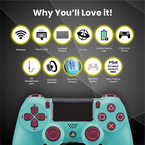 HG WORLD Playstation Dualshock Joystick Wireless for PS4 With USBCable  Gamepad Motion Controller