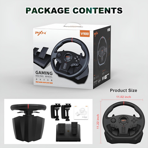 PXN V900 GEN2 Gaming Car Racing Steering Wheel 270/900 Racing