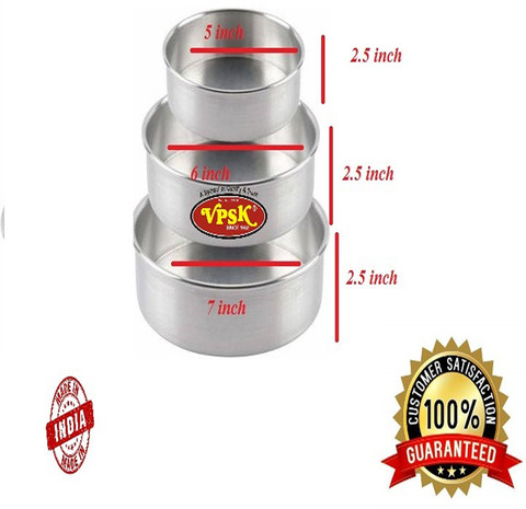 KUNWARSA Heavy Quality Round Aluminium Cake tins 6, and Inch