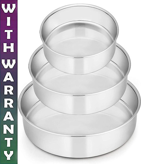KUNWARSA Heavy Quality Round Aluminium Cake tins 6, and Inch Aluminium  Cake Mould
