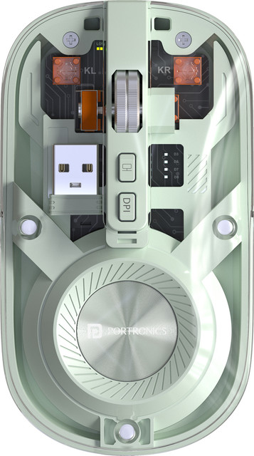 Portronics Toad 8 Ambidextrous Optical Mouse Transparent