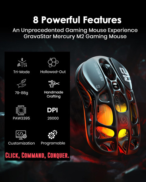 GravaStar M2 Wireless Ambidextrous Optical Gaming Mouse