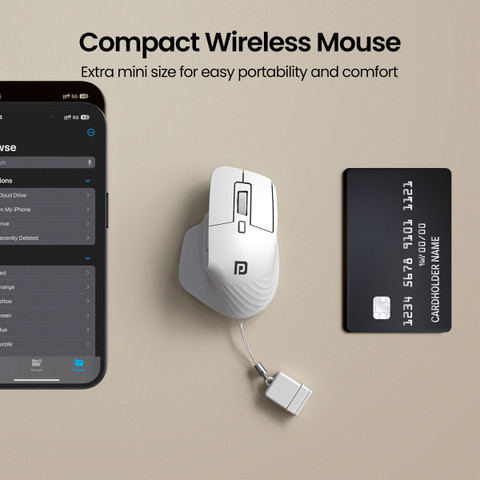 Portronics Toad Mino Rechargeable Wireless Mouse, Ultra-Compact