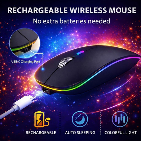 ZENONIX Zen-Slim Wireless Mouse with Rechargeable Battery, BT +