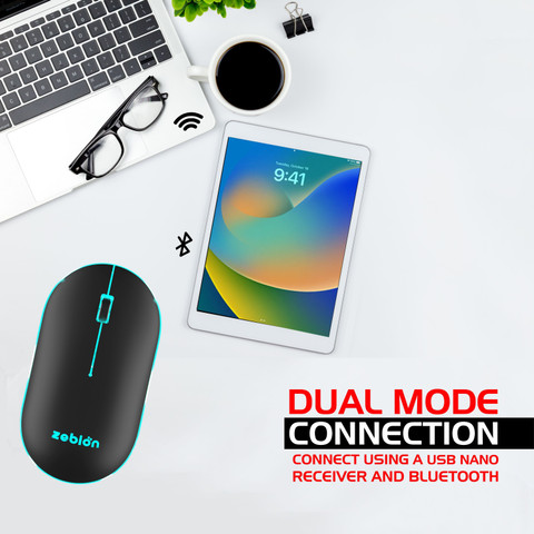 zebion Connect - 2 Gaming Mouse Wireless Ambidextrous Touch Gaming
