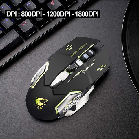 microware X8 Gaming Mouse Silent 2.4GHz 2400DPI 6 Keys Wireless