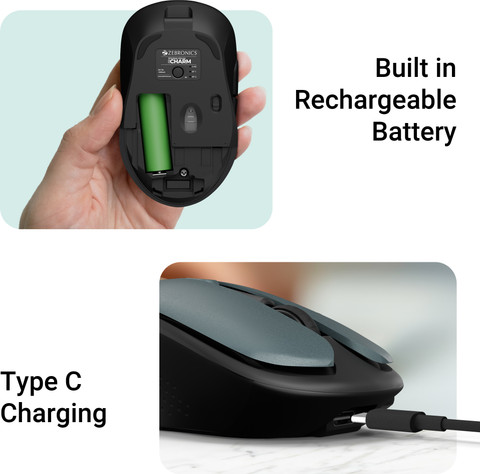 ZEBRONICS Zeb-Charm, Wireless Mouse, Mode Switch Button