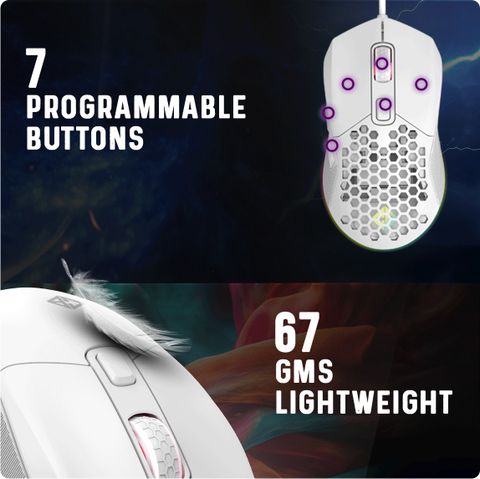 67 Mouse Computer Cosmic Byte Firestorm RGB Mouse, 67gms, 12400DPI, 1000Hz, Pixart 3327 ...