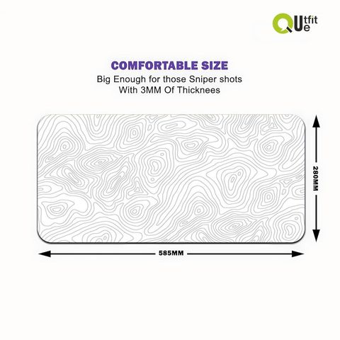 outfitque Topography Gaming Mouse Pad White - Image 4