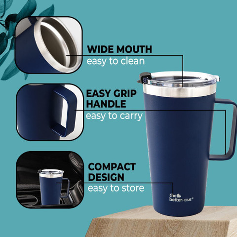 The Better Home Insulated Coffee with Lid Handle (450ml) |Easy