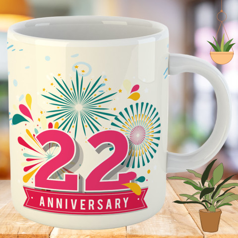 BuyersCue 22nd Anniversary Multicolour Designd Gift for Husband, Wife,  Lover, Friend, Brother, Sister, Father, Mother Ceramic Coffee Mug Price in  India - Buy BuyersCue 22nd Anniversary Multicolour Designd Gift for  Husband, Wife,