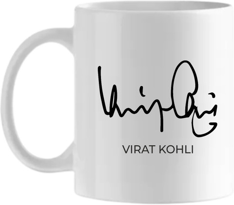 Nova Creations Virat Kohli Autograph/Signature Microwave Safe