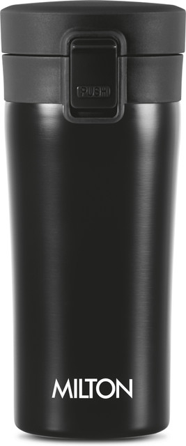 MILTON Thermosteel 300 ml, Black Hot Cold Soup Flask Tea