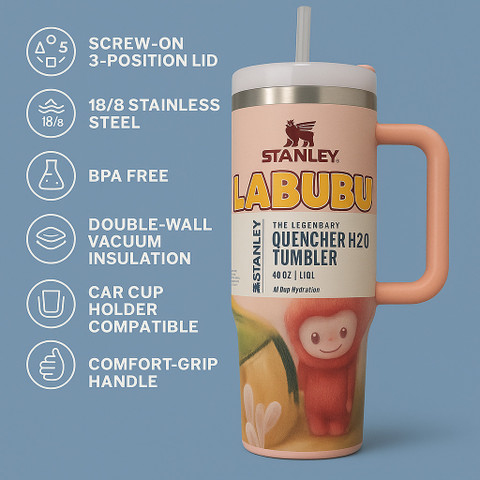 OGZZ Stanley Quencher H2.0 Limited Labubu Edition Tumbler 40 oz