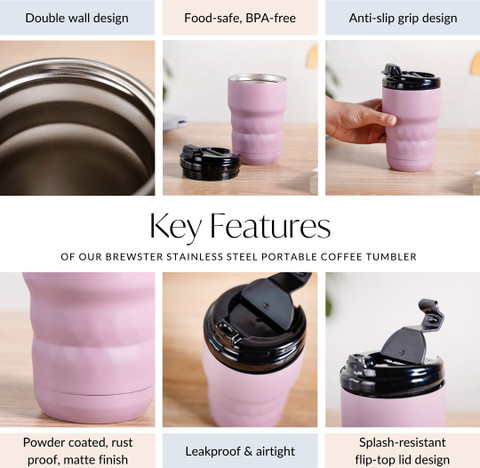 Nestasia Brewster Stainless Steel Spill Proof Coffee Tumbler