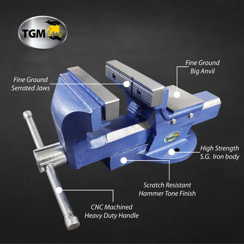 TGM METALLICS Engineer Bench Vice 5 Inch Heavy Duty SG Iron Made