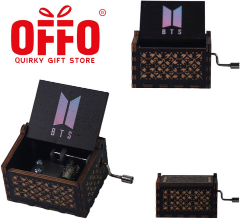 OFFO BTS Spring Day Manual Music Box – Hand-Cranked Wooden K-Pop