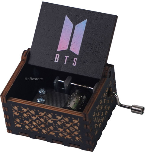 OFFO BTS Spring Day Manual Music Box – Hand-Cranked Wooden K-Pop