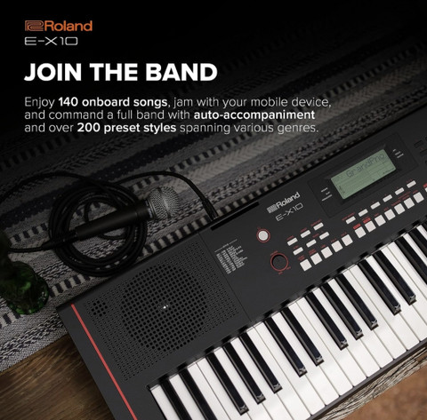 Roland E-X10 KEYBOARD + CARRY CASE + DOUBLE PIPE STAND Digital