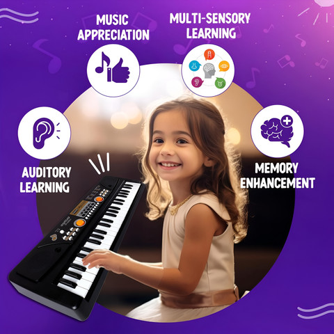 pi0129(=^・・^=) Just97 49-Keys Musical Keyboard Piano with Mic for Kids Analog