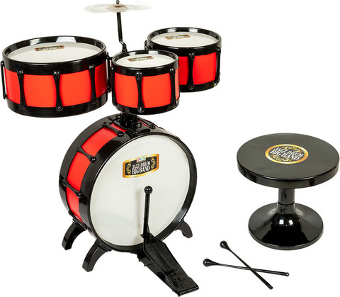Ratnas Jazz Drum Big Band Musical Drum Set (7608 Red) Complete Percussion  Kit