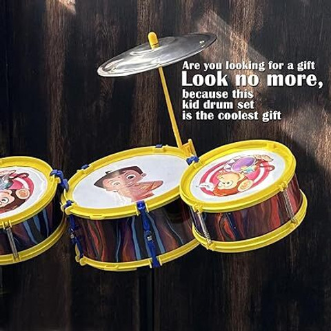 Prime Mini Musical Drum Set with Stick and Stool/Chair for Kids