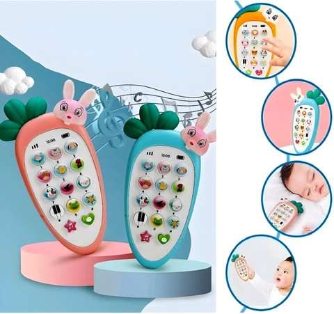 Zenex Baby Rabbit Musical Phones Toys, Animal Sound Light with 20