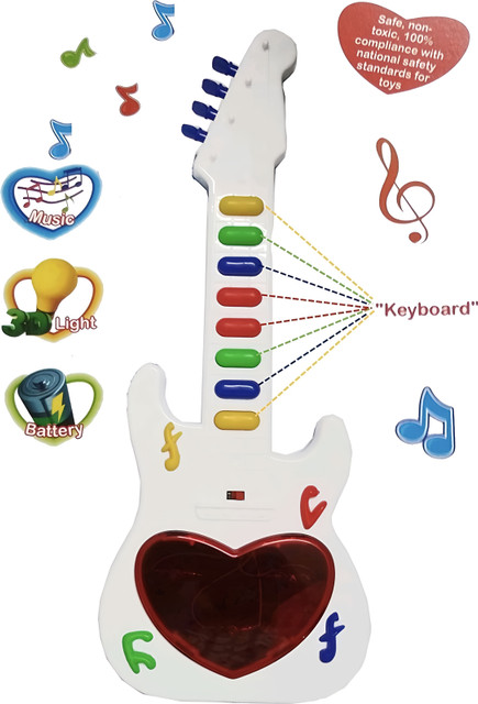 Zenex store Music mini guitar sound 3D light battery (Best gift