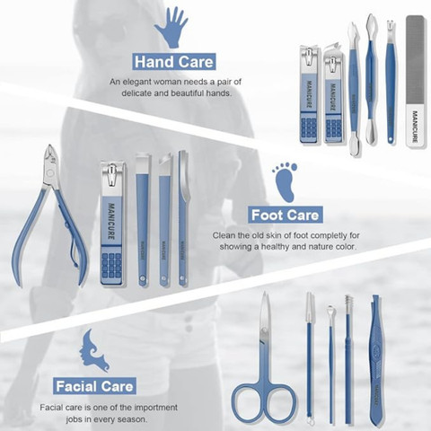 MINARA 16 In 1 Manicure, Pedicure & Grooming Kit Blue - Price in